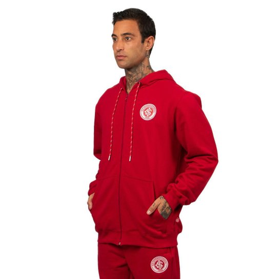 Moletom Canguru Aberto com Ziper Capuz Internacional Oficial