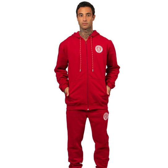 Moletom Canguru Aberto com Ziper Capuz Internacional Oficial