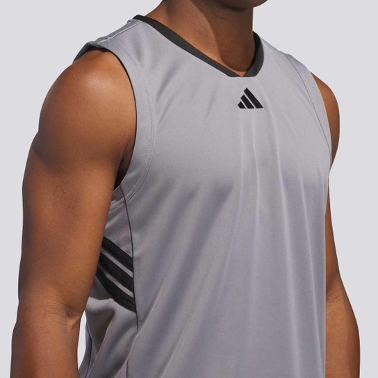 Regata Adidas 3 Stripes Cinza