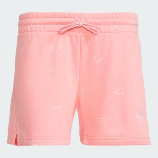 Short Adidas Moletinho Estampado Monograma Essentials Feminino