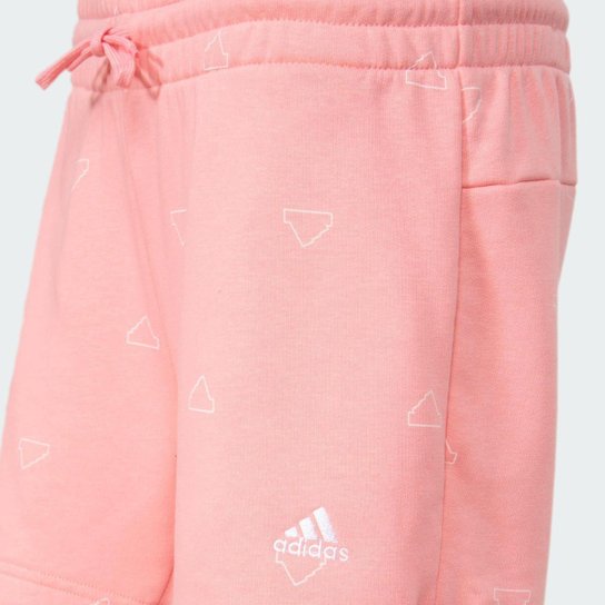 Short Adidas Moletinho Estampado Monograma Essentials Feminino