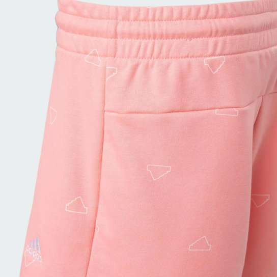 Short Adidas Moletinho Estampado Monograma Essentials Feminino
