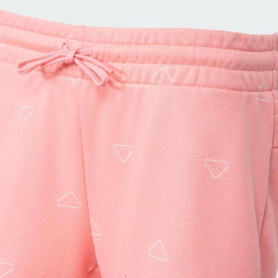 Short Adidas Moletinho Estampado Monograma Essentials Feminino