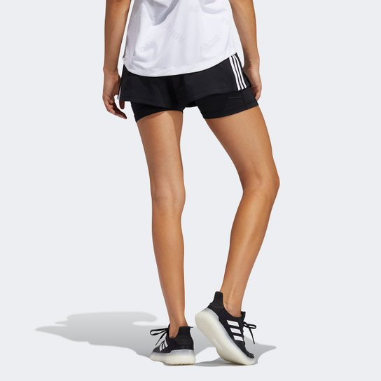 Short Adidas Pacer 3 Listras 2 Em 1 Feminino