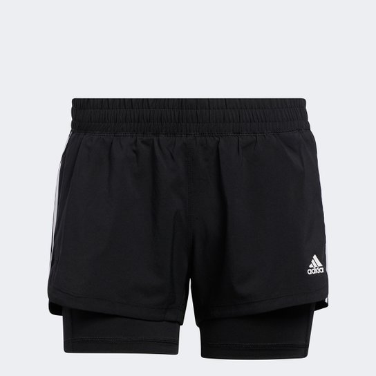 Short Adidas Pacer 3 Listras 2 Em 1 Feminino