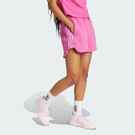 Shorts Adidas Estampado Essentials Três Listras Feminino