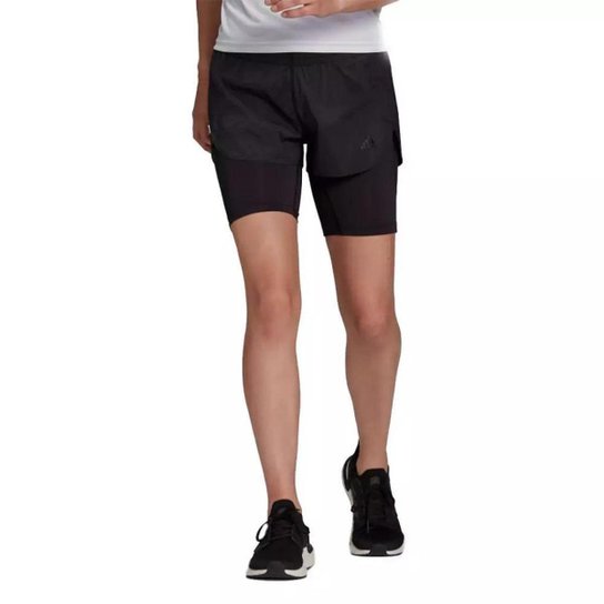 SHORTS FEMININO ADIDAS RUNFAST 2 EM 1