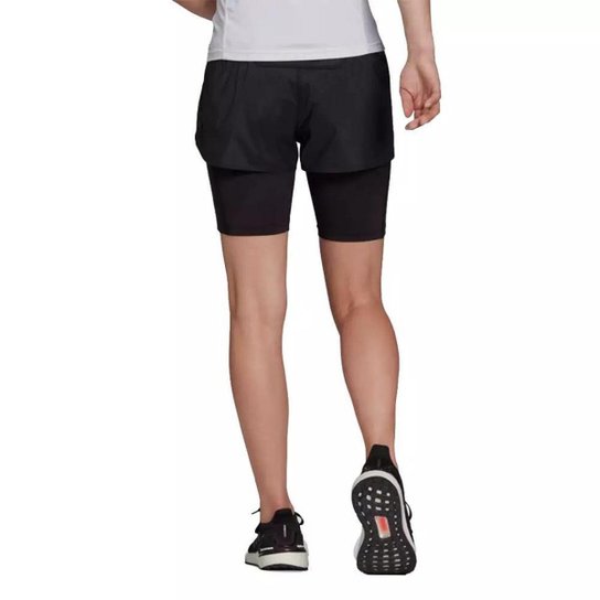 SHORTS FEMININO ADIDAS RUNFAST 2 EM 1
