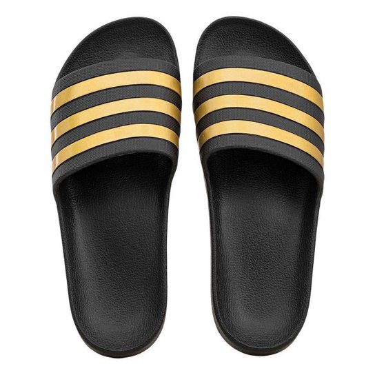 Slide Preto e Dourado Adilette Aqua | Adidas