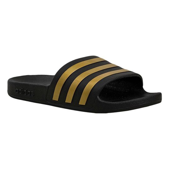 Slide Preto e Dourado Adilette Aqua | Adidas
