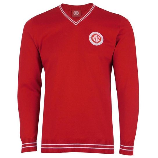 Suéter Masculino Malha Lisa Logo Bordado Internacional Macio