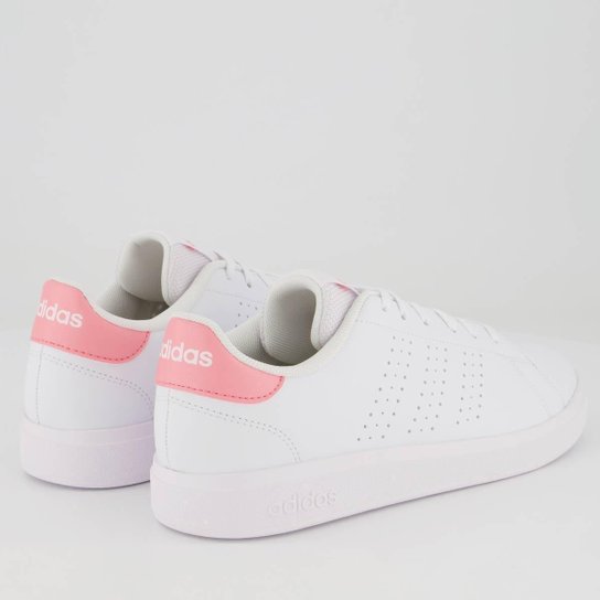 Tênis Adidas Advantage Base 2.0 Feminino Branco e Rosa