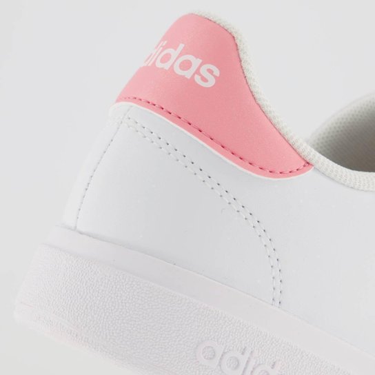 Tênis Adidas Advantage Base 2.0 Feminino Branco e Rosa