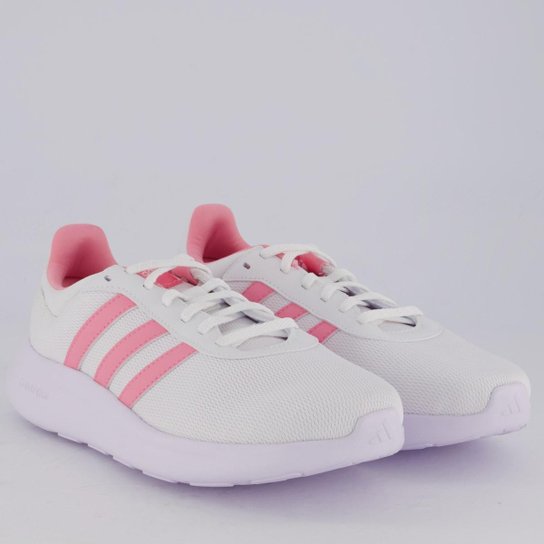 Tênis Adidas Lite Racer Feminino Branco e Rosa
