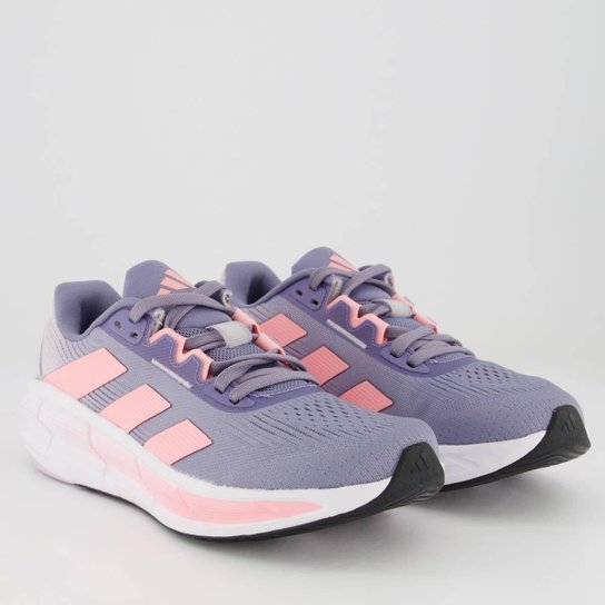 Tênis Adidas Questar 3 Feminino Cinza e Rosa