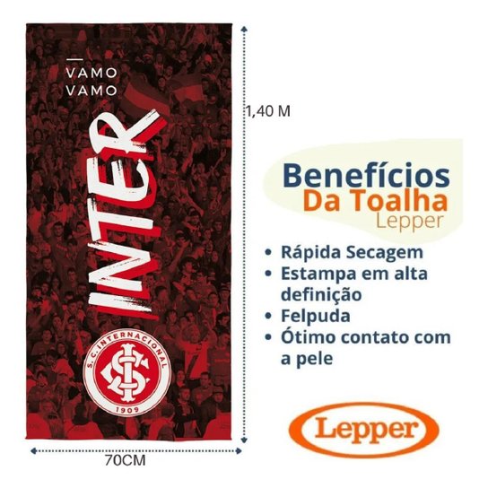 Toalha Banho Lepper Aveludada Transfer Internacional 70 cm x 1,40 m