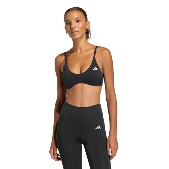 Top Adidas Esportivo Suporte Leve Optime Essentials Workout Feminino