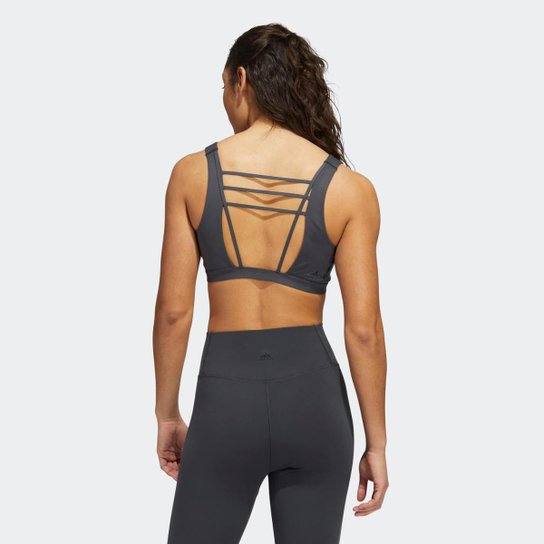 Top Adidas Suporte Leve Yoga Studio Luxe Feminino