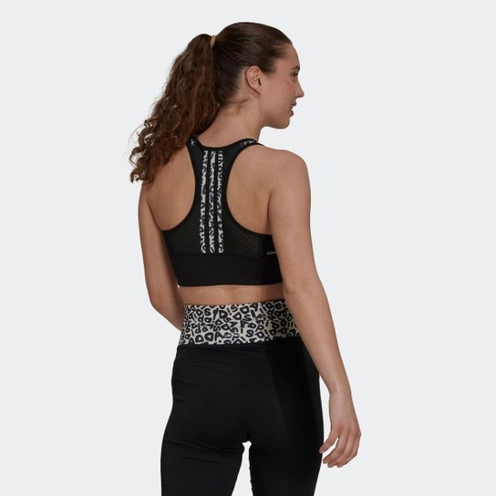 Top Cropped Esportiva Estampada FARM Rio AEROREADY 3-Stripes Adidas