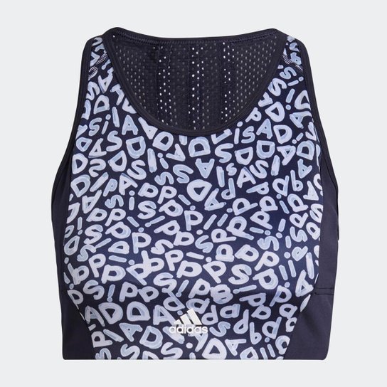 Top Cropped Esportiva Estampada FARM Rio AEROREADY 3-Stripes Adidas