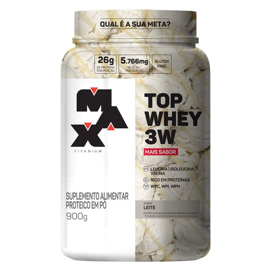 Top Whey 3W + Sabor Pote 900G - Max Titanium