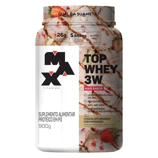 Top Whey 3W + Sabor Pote 900G - Max Titanium