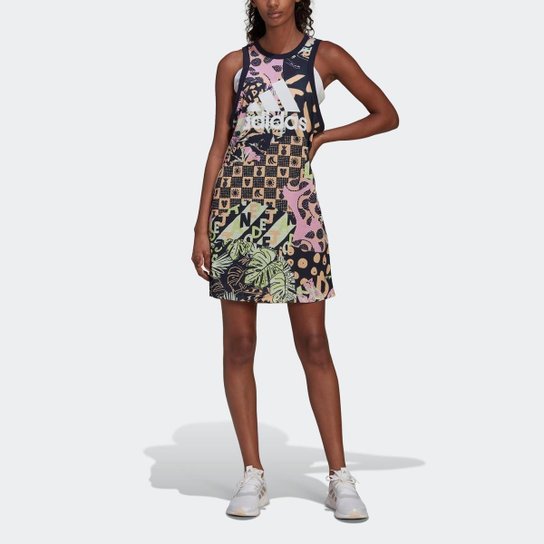 Vestido Regata Algodão FARM Print Adidas